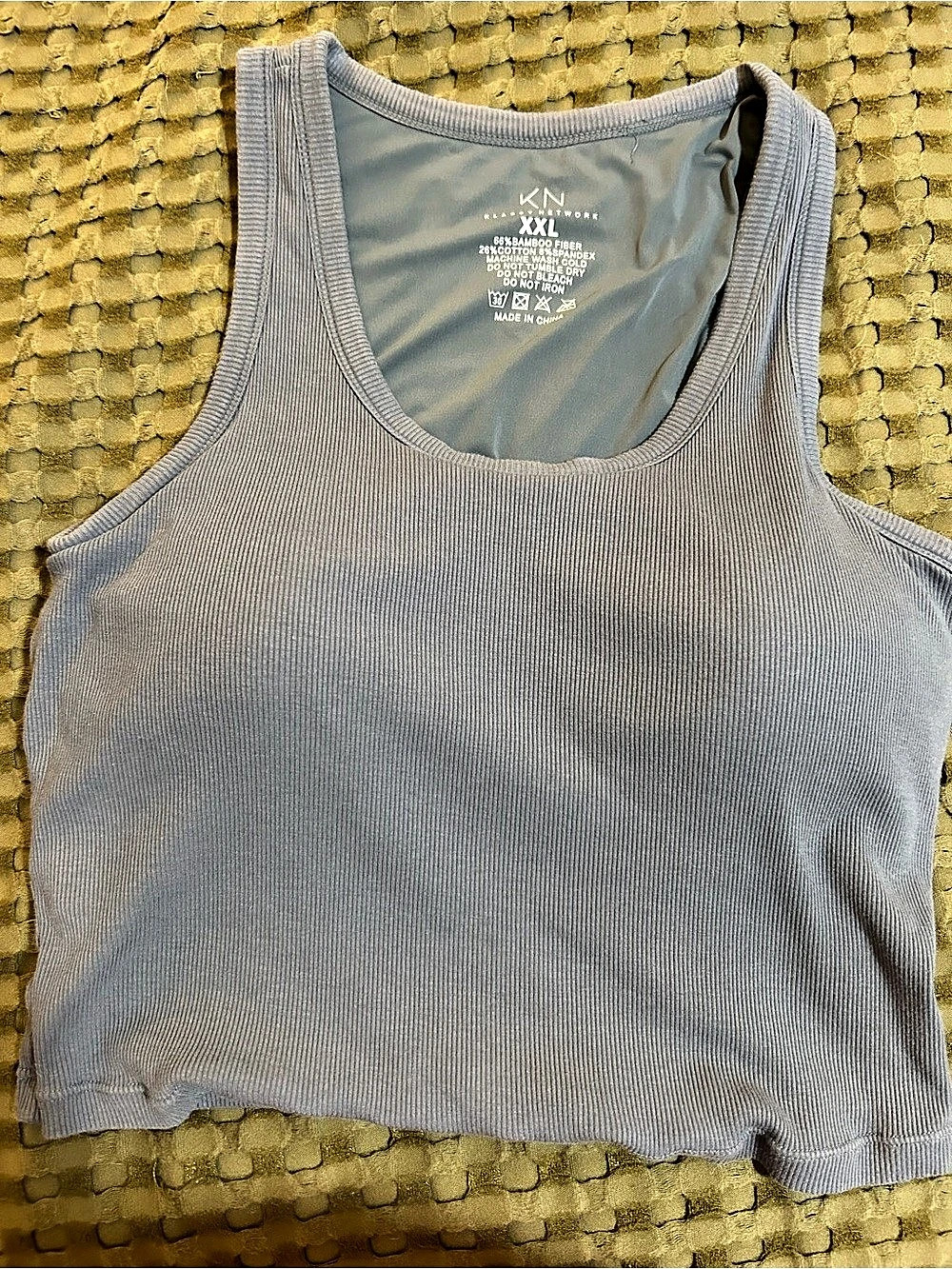 KN Ribbed Tank Top in Gray Size XXL
